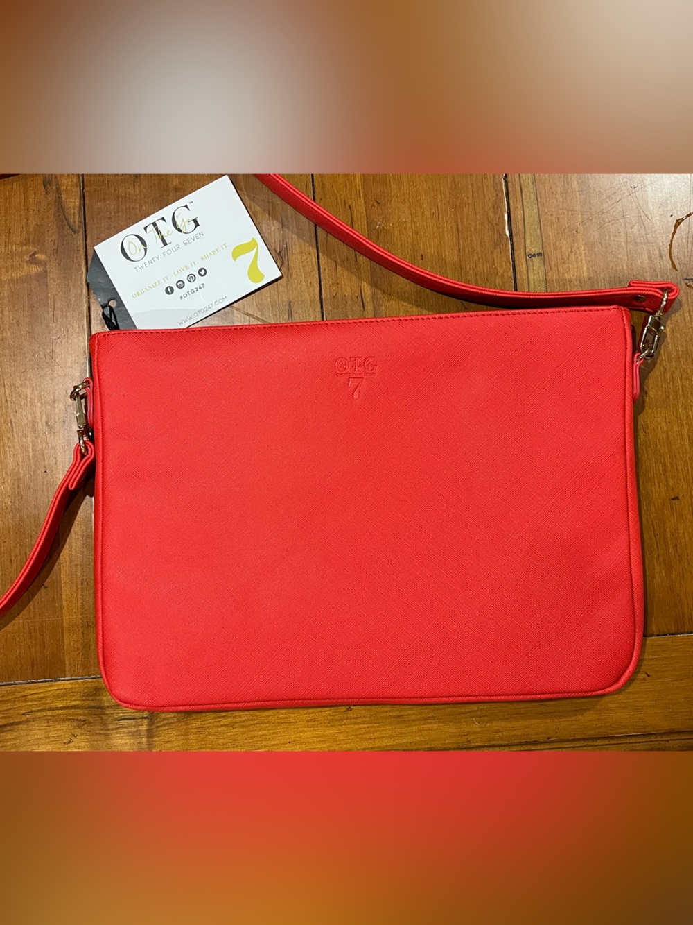 OTG Red Women’s Water Resistant Vegan Leather Insulated Tote Bag
